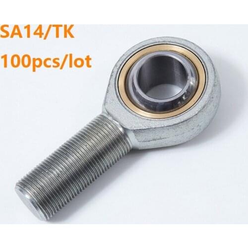 100pcs/lot SA14/TK 14mm Outer male thread metric rod end bearing Male Right /Left Hand Fish Eye shalft power tool auto parts