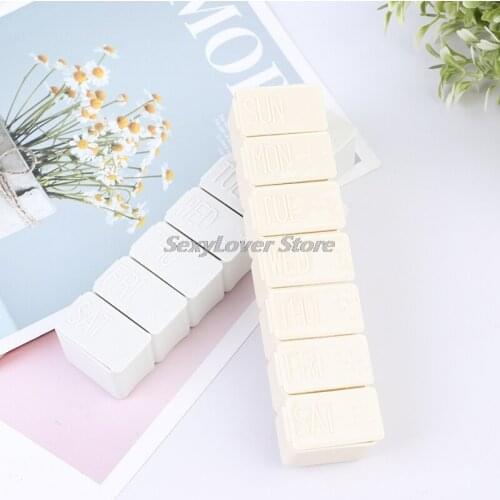 2Pcs 7Day Pill Holder Pill Box Organiser Pill Container Weekly Storage Case
