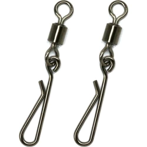 20pcs/lot Swivel MS+HX Rolling Swivel with Coastlock Snap Size10 8 6 4 2 Hook Lure Connector Terminal swivel for Fishihooks