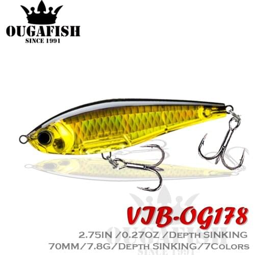 2021 Pencil Fishing Lure Sinking Weights 7.8g 70mm Winter Fishing Accessories Hooks Artificial Bait Goods Pike Lures Carp Fish