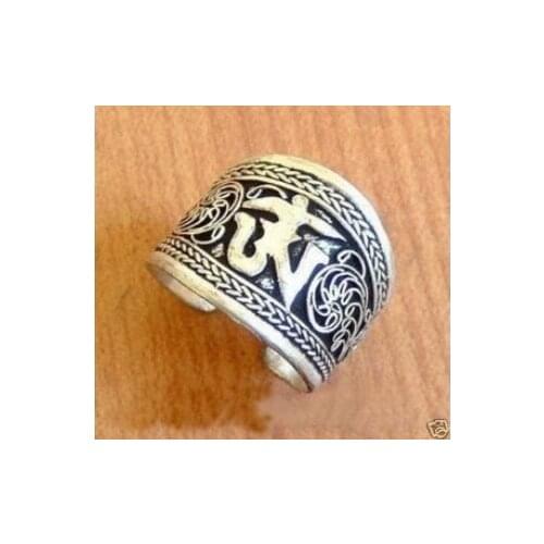 4PC ) Old Beautiful Tibet Silver Mantra Thumb Ring Free shipping