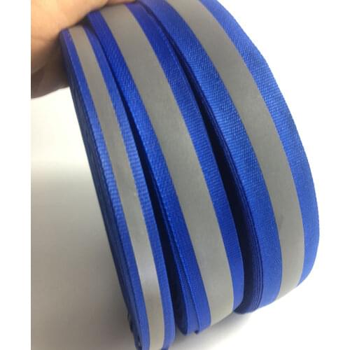 50M/Roll Royal blue Reflective Fabric Ribbon Webbing Reflection Strip Edging Braid Sewing On Garment accessories