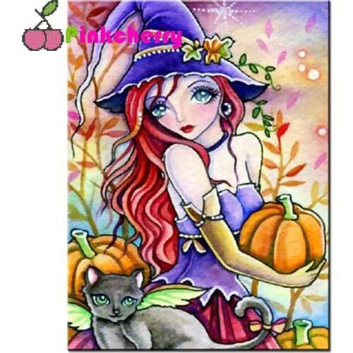 Diamond mosaic Witch Angle 5d diy diamond painting cross stitch kits 3d embroidery full rhinestone Halloween Creative Gift k745