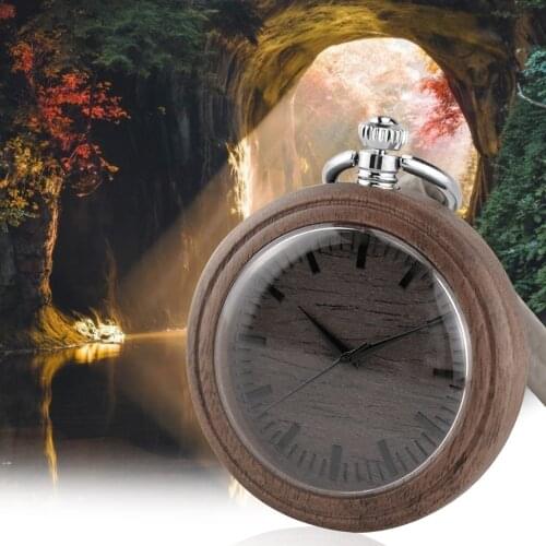 Pocket Watch Zebra Wooden Watch Fashion Creative Big Dial Chain Watch Quartz Watch Belt Hanging Watch Wooden Watch Mens Watch