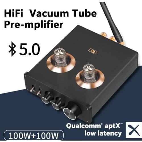 AYINO HF220 HiFi Digital Vacuum Tube Pre-amplifier Bluetooth 5.0 receiver aptx ll TPA3116 200W DAC Decoder Stereo Power Amp DIY