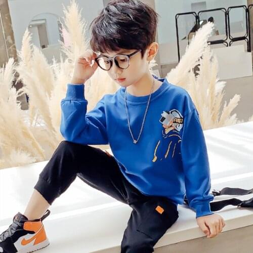 2021 Printed Spring Autumn Tops Boys Sweatshirts Jacket Coat Kids Overcoat Outwear Teenager Children Clothes High Quality