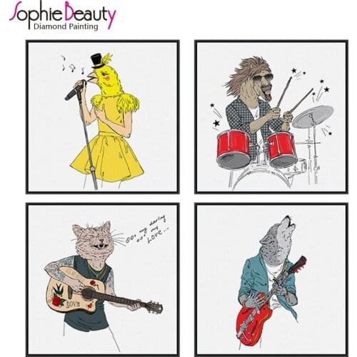 Diy Diamond Painting Cross Stitch Beauty Animal Band Handcraft Home Beaded Embroidery Arts Crafts Sewing Needlework Mosaic Kit