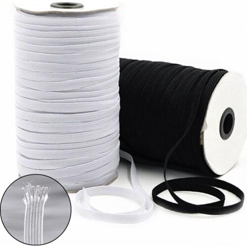 Elastic Bands White and Black 5 Yards 3/6mm Elastic Bands for Clothes DIY Garment Sewing Accessories High-Elastic Sewing Bands