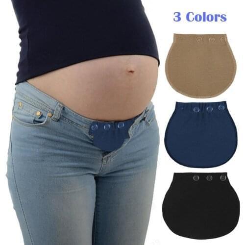 High Elastic Comfortable Maternity Pregnancy Waistband Belt Adjustable Elastic Waist Extender Pants Solid Simple Waist Extender