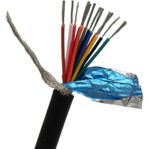 Flexible Shielded Control Wire 12 Core 0.14,0.2,0.3mm² 100m with Tin-plated Pure Oxygen Free Copper (26,24,22AWG)