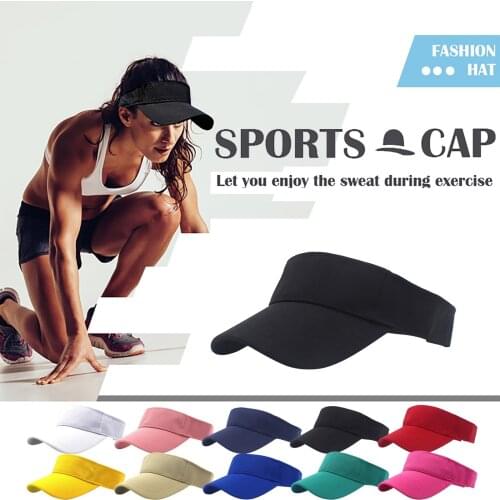 Summer Sun Hat Adjustable Cotton Men Women Visor Caps UV Protection Tennis Cap Outdoor Beach Running Golf Sunscreen Hat 2021