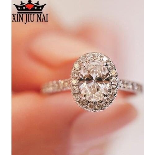 2019 Classic Luxury Real Solid 925 Anillos Silver Ring 10 Hearts Arrows Zircon Wedding Jewelry Rings Engagement For Women