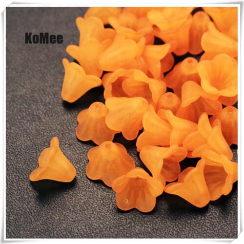 Frosted Acrylic Calla Lily Flower Beads For Wide Necklace Earrings Bracelets DIY Jewelry 1000pcs Acrylic Flower Beads 10*14mm