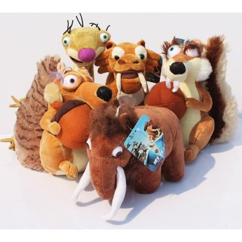Cute Animal Sid Elephant Bradypod Squirrels Tiger Scart Manny Diego Sloth Stuffed Plush Toys Doll For Baby Kid Gifts