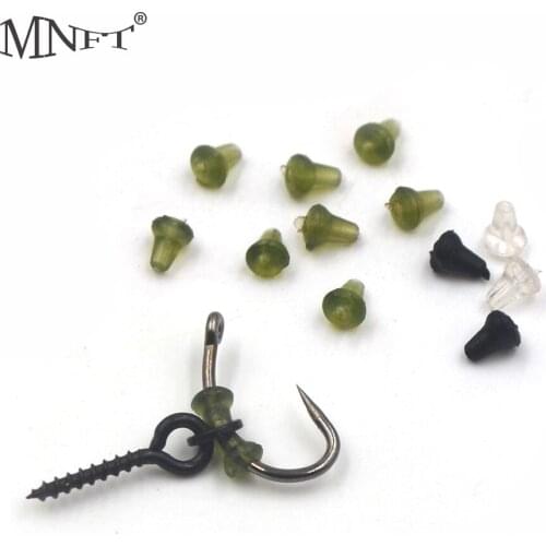MNFT 30Pcs Hook Stop Beads Carp Fishing Accessories Hook Stop Bead Stoper Carp Heli Rig Rubber Beads for Hooks