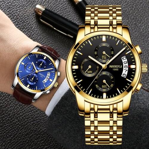 NIBOSI 2021 New Mens Casual Sports Watch Top Luxury Brand Mens Watch Waterproof Luminous Mens Wrist Watch Relogio Masculino