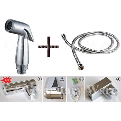 Wall Mounted Handheld Shattaf Bidet Spray Gun With Hose And Holder (Gift) - Free Shipping A1501S