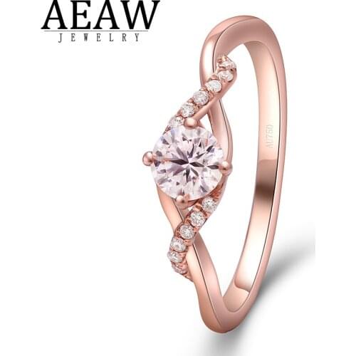 Natural 0.3ct carat Real 100% Round Cut Diamomd Engagement Ring Twist Band Solid 10K White Rose Gold Gift For Lady