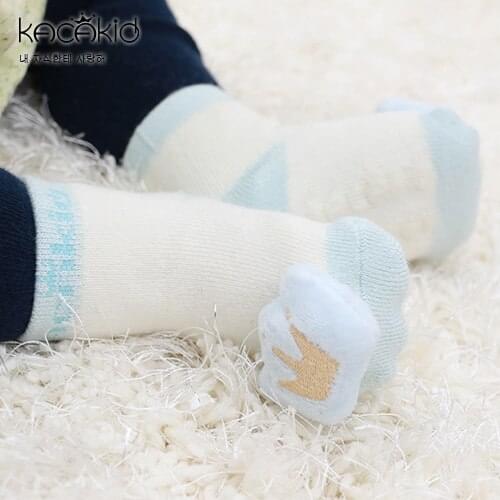 KACAKID Winter Unisex Children Baby Socks Cartoon Warm Kids Boy Girl Baby Socks Anti-slip Kids Baby Boy Girls Floor Socks Ka1185