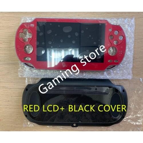 Original new for psvita for ps vita psv 1000 lcd screen assembled red + back cover black WIFI or 3G version