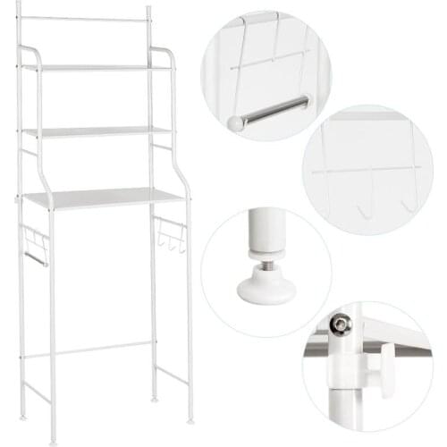 Bathroom Organizer Rack Toilet Cabinet Shelving Kitchen Washing Machine Rack Bathroom Space-saving Shelf clean Finish Holder HWC