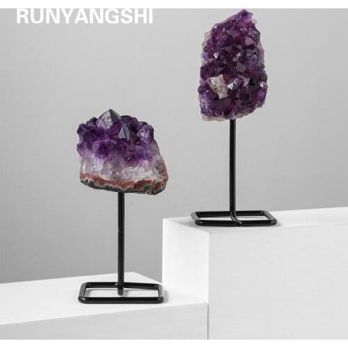1PC Natural Amethyst Crystal Quartz Healing Stone Crystal cluster Specimen Feng Shui Home Decoration Crafts Decoration Ornament