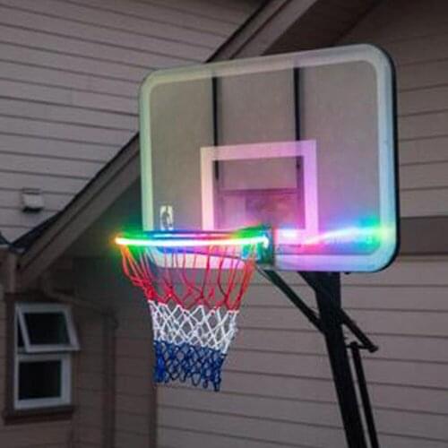 Solar Glow Basketball Hoop Light Article Luminous Basketball Net Decoration Outdoor Sports Accessories Sporting Goods Box