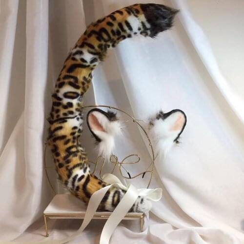 Tiger Fur Furry Plush Animal Ear Simulation Animal Tail Ear Headband Cosplay Props Sexy Sweet Lolita K10
