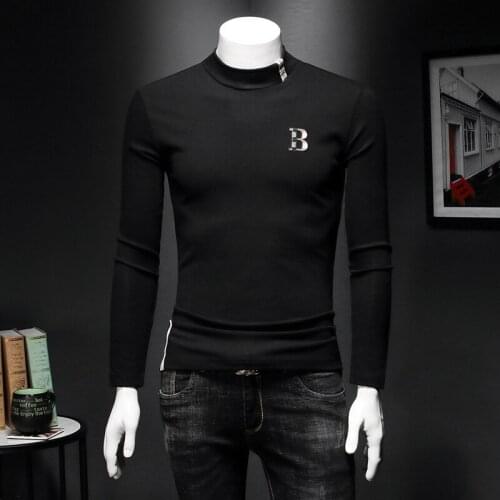In Europe and Popular America Mens T-shirt 2020 Autumn Winter Letter B Embroidery Long Sleeve Turtleneck Fashion Shirts C23