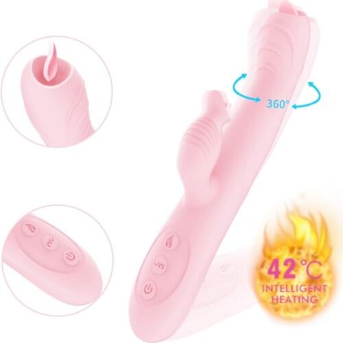 Oral Sex Tongue Vibrator For Women Masturbation 7 Speeds USB Heating Vibrator Nipple Clitoris Licking Vibrator Sex Toy Blowjob