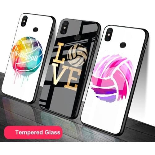 Volleyball Painted Tempered Glass Phone Case For Redmi Note 5 6 7 8 9 Pro Note8T Note9S Redmi8 9 Cover Shell