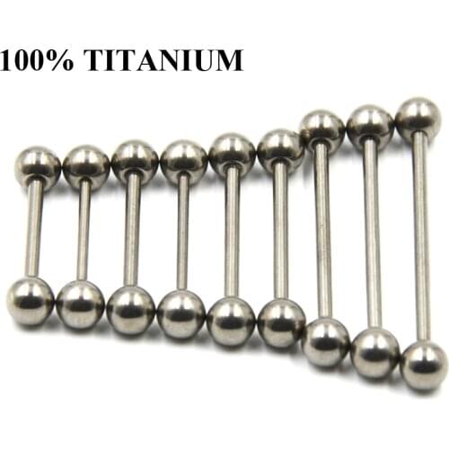 100% G23 Titanium Industrial Barbell Ring Nipple Barbell Piercing Tongue Bar Ear Piercing Body Jewelry Earring Barbells