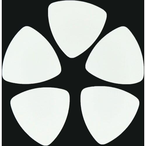 Lots of 100 pcs Rounded Triangle Big Size Medium 0.71mm Celluloid Guitar Picks Solid White