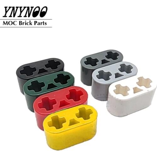 20Pcs/lot High-Tech Beam 1x2 Thick with Axle Hole MOC Building Blocks Bricks Connectors Parts DIY Toys Compatible with 45590