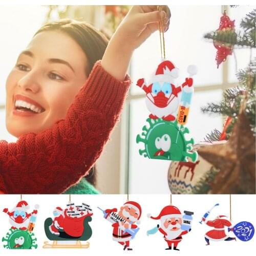 2021 Family DIY Christmas Ornaments Personalized Survived Christmas Tree Resin Pendant Xmas Kids Gift Hanging Ornament New Year