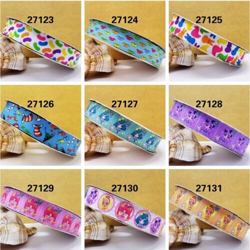 Free shipping 2019 new arrival 50yards cartoon printed grosgrain ribbons 27128