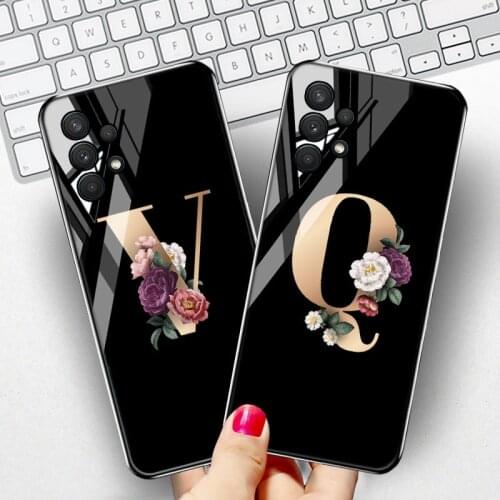 Tempered Glass Case For Samsung A32 A52 A51 A72 A71 A12 Galaxy A50 A31 A21S S20 S21 FE S20 S21 Plus S21 S20 Ultra Floral Cover