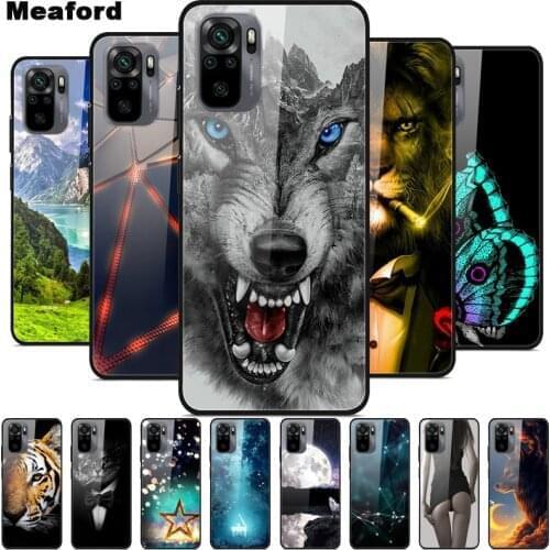 Tempered Glass Case For Xiaomi Redmi Note 10S Case Glass Back Cover For Xiaomi Redmi Note 10S 10 S Case Note10S 6.43" Shell