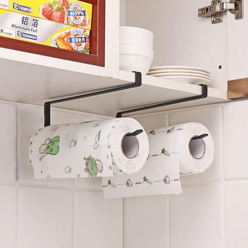 Kitchen Bathroom Toilet Paper Holder Tissue Storage Organizers Racks Roll Paper Holder Hanging Towel Stand Home Decoration 1pcs