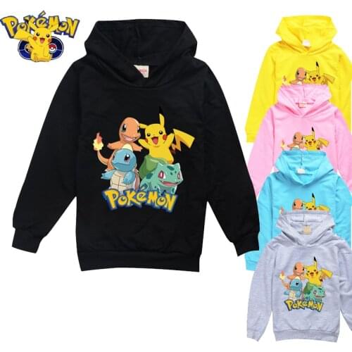 Pokemon Go Hoody Sweatshirt Pikachu Children Hoodies Sweatshirts Kids Boys Girls Fleece Hoodie Clothes Tracksuit Jacket Warm