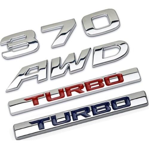 For Honda Avancier 370 Turbo AWD 3D DIY Letter Sticker Trunk Lid Tail Decal Metal Chrome Decal Car Refitting Emblem Exterior