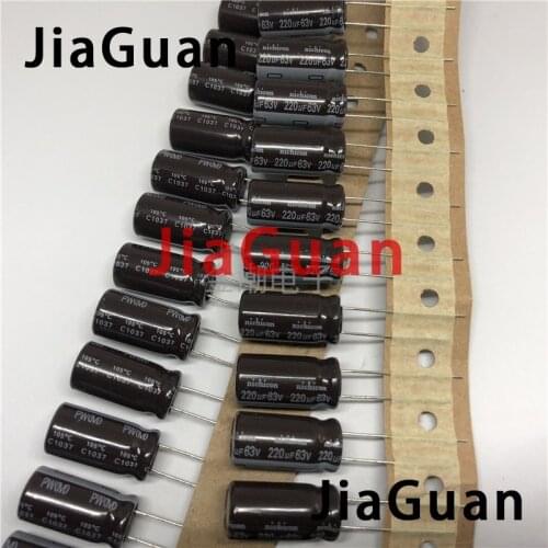 50PCS NEW NICHICON PW 63V220UF 10X20MM electrolytic capacitor 63V 220UF High frequency long life 220uF/63V