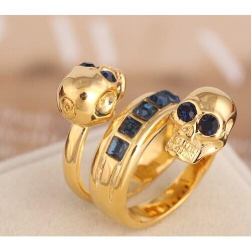 European and American trend high-end skull head multi-layer creative ring