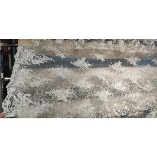 High embroidery LACE and appliques with Sequins Wedding Dress Fabric Nigerian lace 5yards/lot