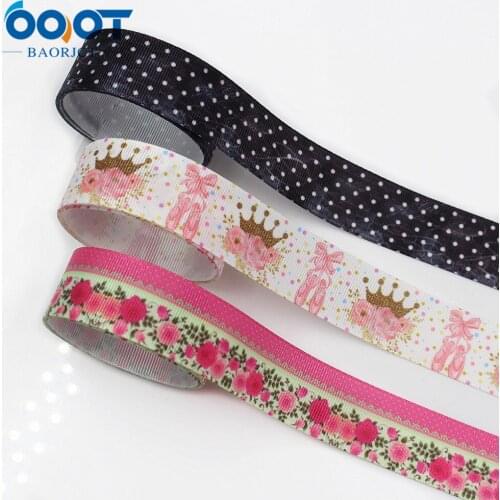 L-20817-848,1"(25mm),10yards Cartoon series flower grosgrain ribbons,bow cap accessories party Gift wrap DIY handmade materials