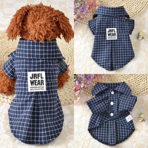 Summer Pet Dog Clothes Plaid T shirt for Small Dogs Pet Cat Clothing Dog Vest Puppy Outfits Chihuahua French Bulldog Pug Shirt