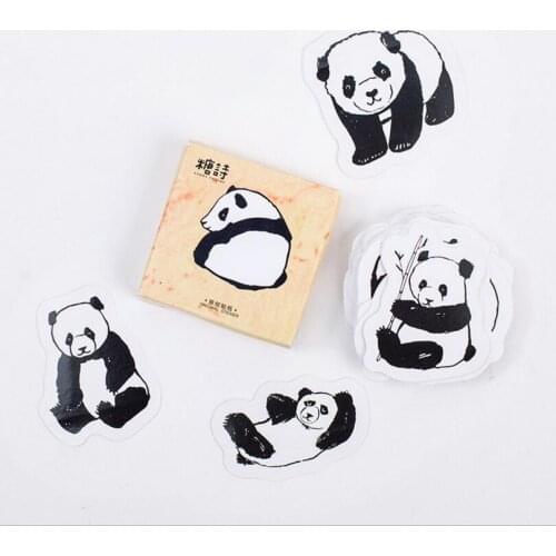 45Pcs/box cute Panda Expression mini Paper Stickers Flakes For Diary Decoration Diy Scrapbooking Stationery Sticker