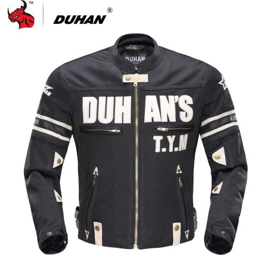 DUHAN Summer Motorcycle Jacket Men Breathable Mesh Riding Moto Jacket Motorcycle Body Armor Protector Moto Cross Clothing