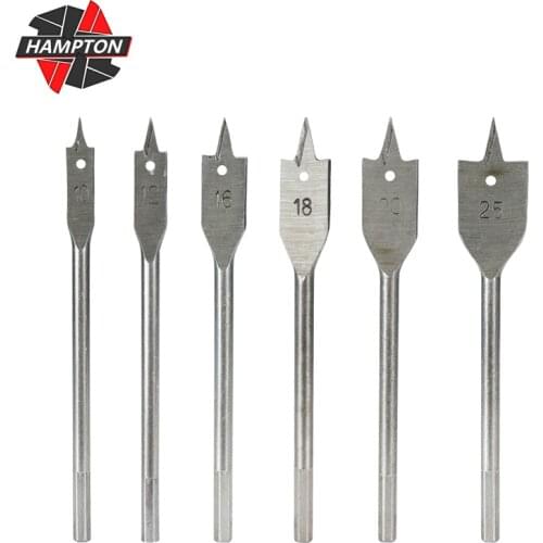 Wood Flat Drill Set 6pcs Woodworking Spade Drill Bits Set 10/12/16/18/20/25mm Hole Opener Cutter Durable Woodworking Hand Tool