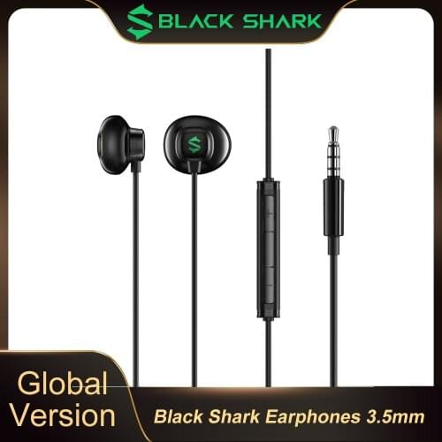 In Spain Stock Black Shark Earphone 3.5mm Half In-ear Wired 3-keys Mic Line Volume Control For Blackshark Gaming Earphone